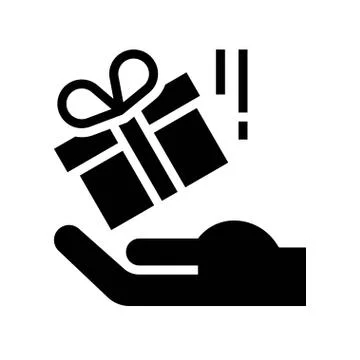 Gift box vector illustration, solid style icon Illustrazione stock