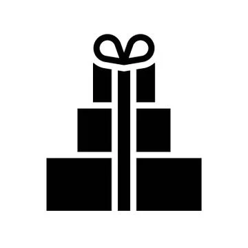 Gift box vector illustration, solid style icon Stockillustratie