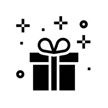 Gift box vector illustration, solid style icon 스톡 일러스트