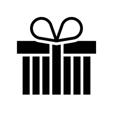 Gift box vector illustration, solid style icon Stock Illustration