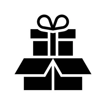 Gift box vector illustration, solid style icon Stockillustratie