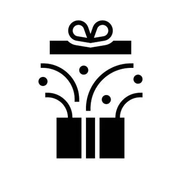 Gift box vector illustration, solid style icon Illustrazione stock