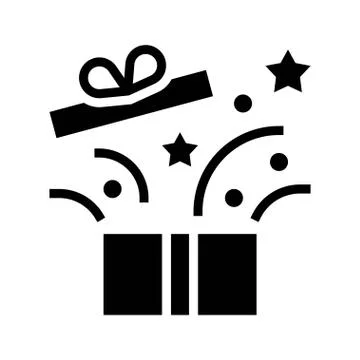 Gift box vector illustration, solid design icon Stock Illustration