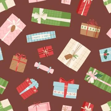 Gift box vector present packs Christmas or Birthday flat illustration 스톡 일러스트
