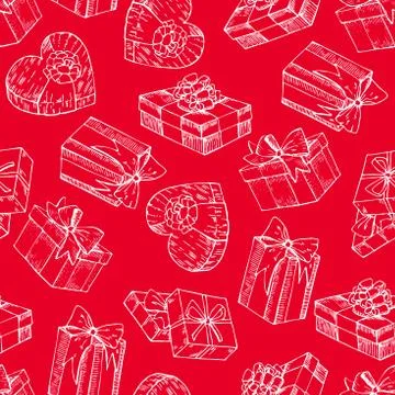Gift box vector seamless gift box pattern. Christmas wrapping paper for gift  Stock Illustration