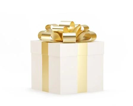 Gift box on white background 3d render Stock Illustration