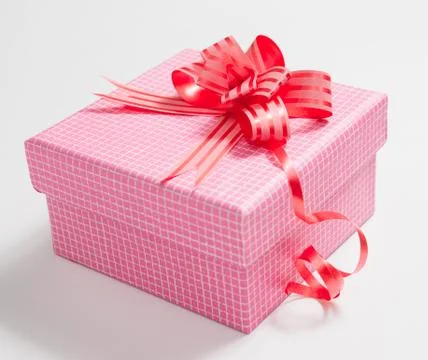 Gift box on white background Stock Photos
