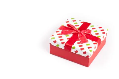 Gift box on white background Stock Photos