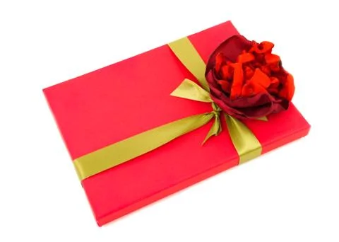 Gift box on white background Stock Photos