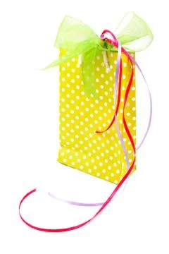 Gift box on white background Stock Photos