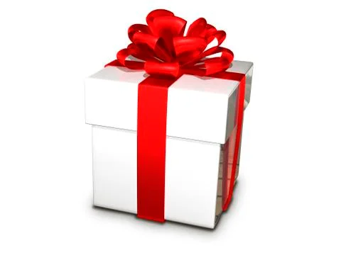 Gift box white Stock Illustration