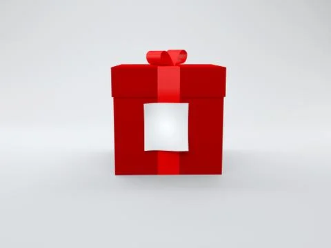 Gift box with white paper note Stock Illustration