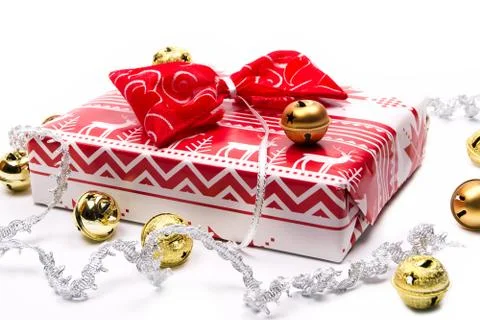 Gift box on white Stock Photos
