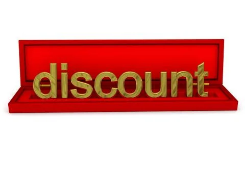 Gift box with word "discount" Stock Illustration
