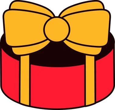 Gift Box Wrapped Red Gift Paper Retro Y2k Sticker Stock Illustration