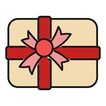 Gift box wrapped with ribbon and bow for celebration Stock Illustration