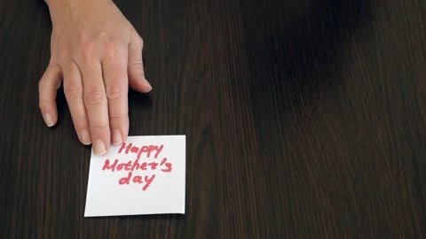 Gift box of Zefir as pink rose and happy Mother's Day card in hand, Gift bo.. 스톡 동영상 295215436
