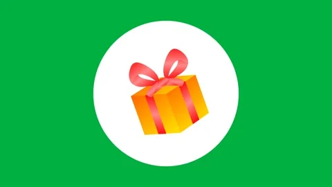 Gift boxe moving sticker icon Stock Footage 222936032