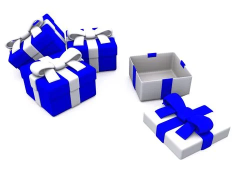 Gift boxes. 3D Stock Illustration
