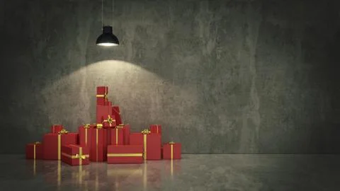 Gift boxes, 3d illustration Illustrazione stock