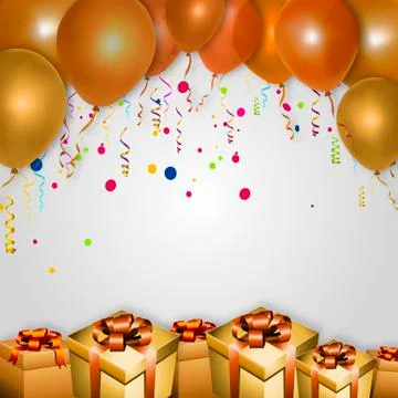 Gift boxes and balloons Stock Illustration