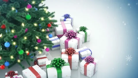 Gift boxes and decorated Christmas Stock Footage 224022461