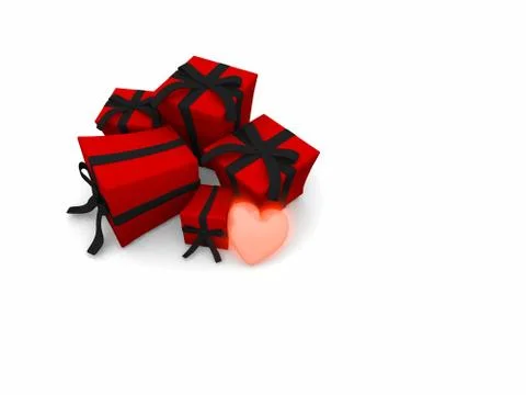 Gift boxes and hearts Stock Illustration