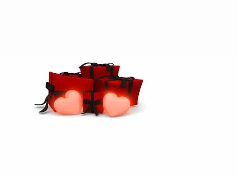 Gift boxes and hearts Stock Illustration