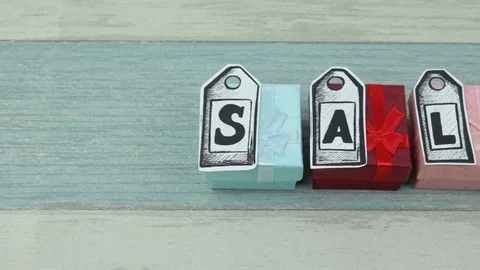 Gift boxes and letters Stock Footage 90749192