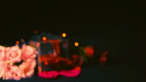 Gift boxes and pink flower rose for Valentine day Stock Footage 101951280