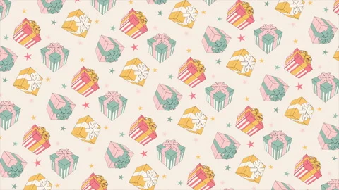 Gift boxes, animated background pattern on a seamless loop Stock Footage 229125910