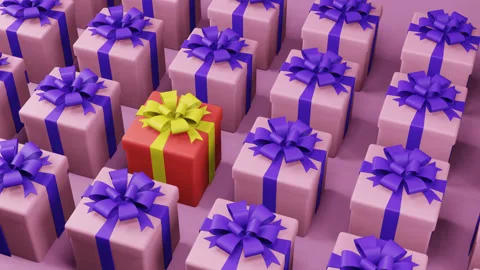 Gift boxes animation. 3d rendering, pattern. Gift giveaway, Mobile Marketing 스톡 동영상 238770818