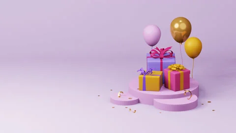 Gift boxes animation. 3d rendering, copy space. prizes, bonus or rewards Stock Footage 238861550