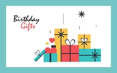 Gift Boxes Bunch Stock Illustration