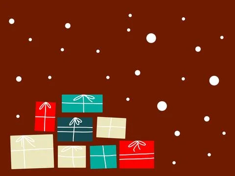 Gift boxes in christmas Stock Illustration