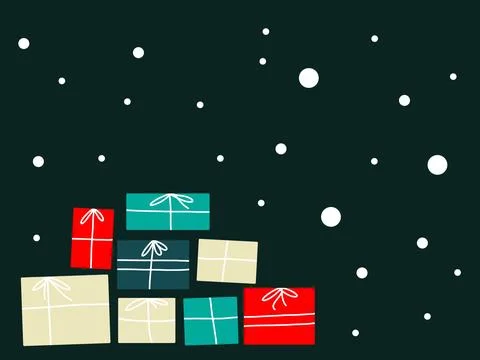 Gift boxes in christmas Stock Illustration