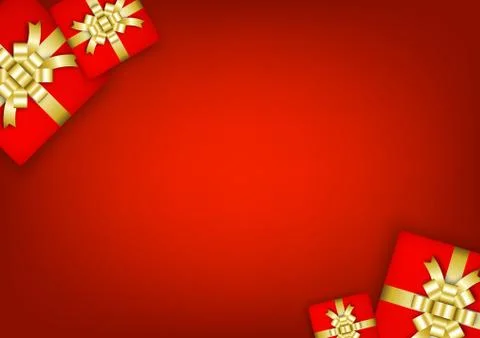 Gift boxes christmas on red background Illustrazione stock