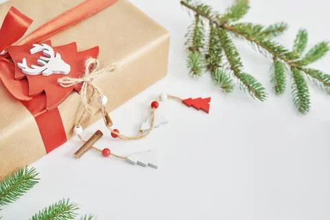 Gift boxes christmas tree background. Luxury New Year gift. Merry Christmas b Foto stock