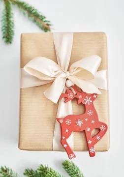 Gift boxes christmas tree background. Luxury New Year gift. Merry Christmas b Stock Photos