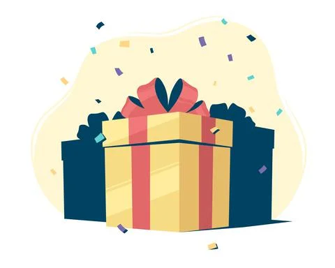 Gift Boxes With Confetti Stock Illustration