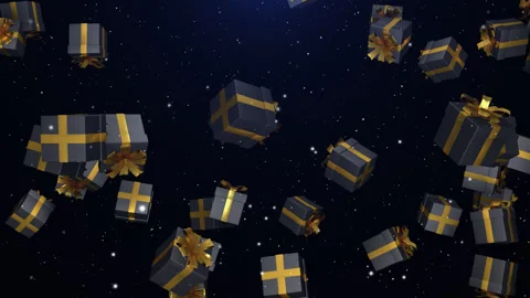 Gift Boxes Falling In Slow Motion Stock Footage 221532328