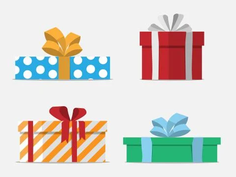 Gift boxes flat design, vector illustration Stock Illustration
