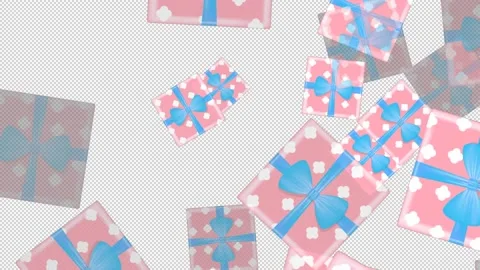 Gift boxes flying across the screen on a empty background. Stock Footage 150860057