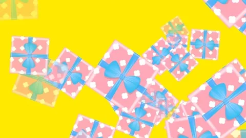 Gift boxes flying across the screen. Animation. Stock Footage 150860715