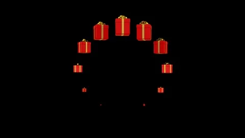 Gift Boxes Form a Loading Circle Stock Footage 121207439