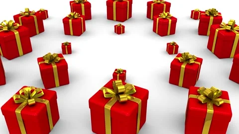 Gift Boxes Form a Wave Stock Footage 293942756