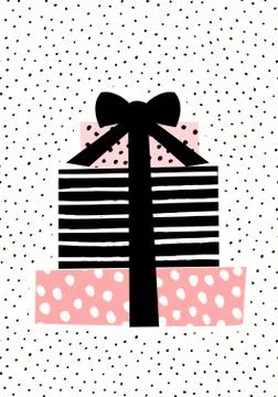 Gift Boxes Greeting Card Design Illustrazione stock
