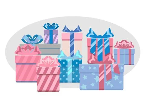 Gift boxes heap vector illustration イラスト素材