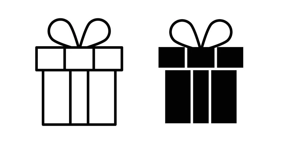 Gift boxes icon black vector isolated on white イラスト素材