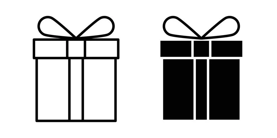 Gift boxes icon design. Illustration icons in linear and clipart pack Stockillustratie